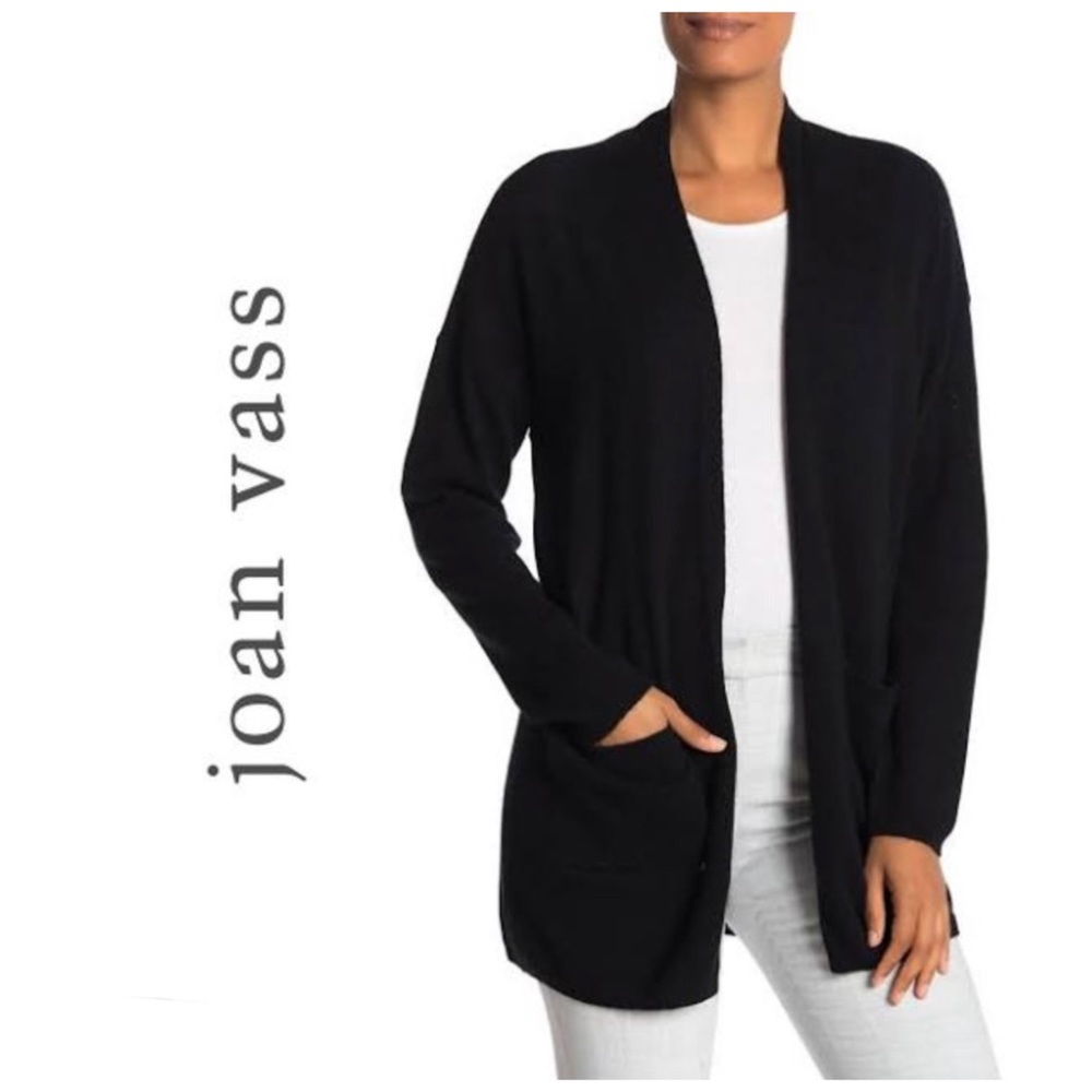 Joan Vass ~ Open Front Black Cardigan